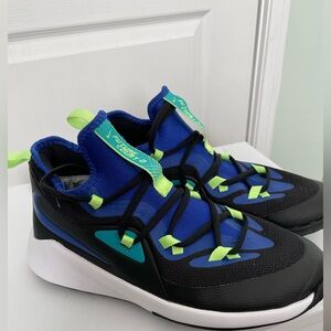 Kids Nike Black and Blue Athletic Shoes